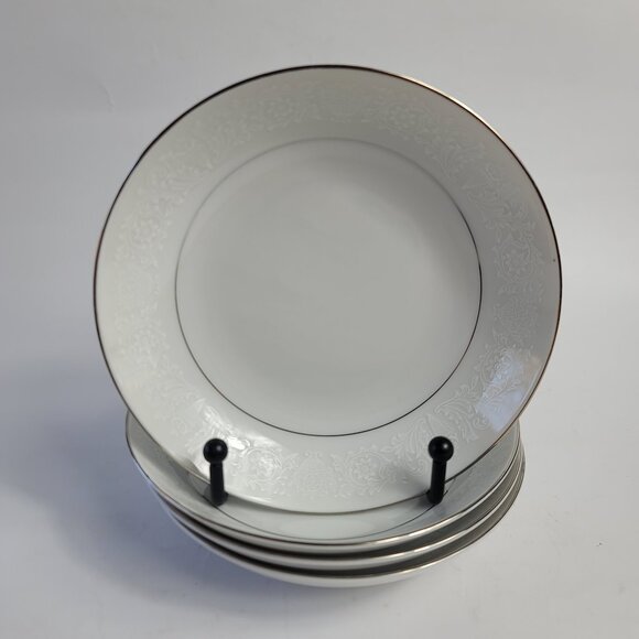 FOUR Crown Victoria Lovelace Fruit Bowls White with White Flowers & Urns - Picture 1 of 16